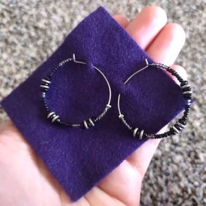 Handmade Beaded Hoop Earrings